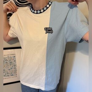 Teddy Fresh Blue and light yellow split T-Shirt